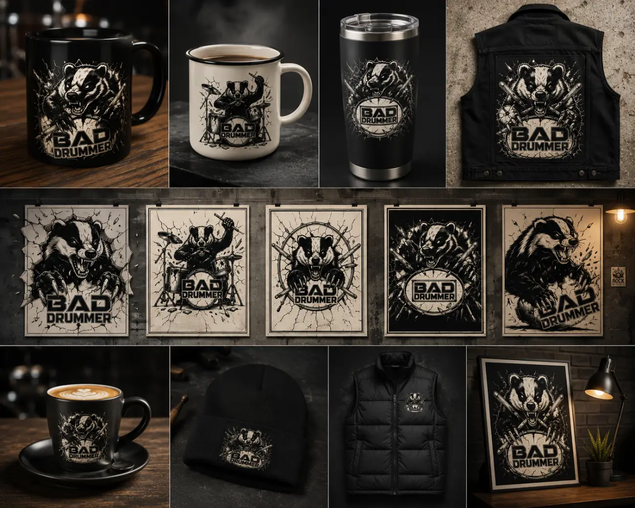 Bad Drummer — merch: camiseta, hoodie, tote y gorra