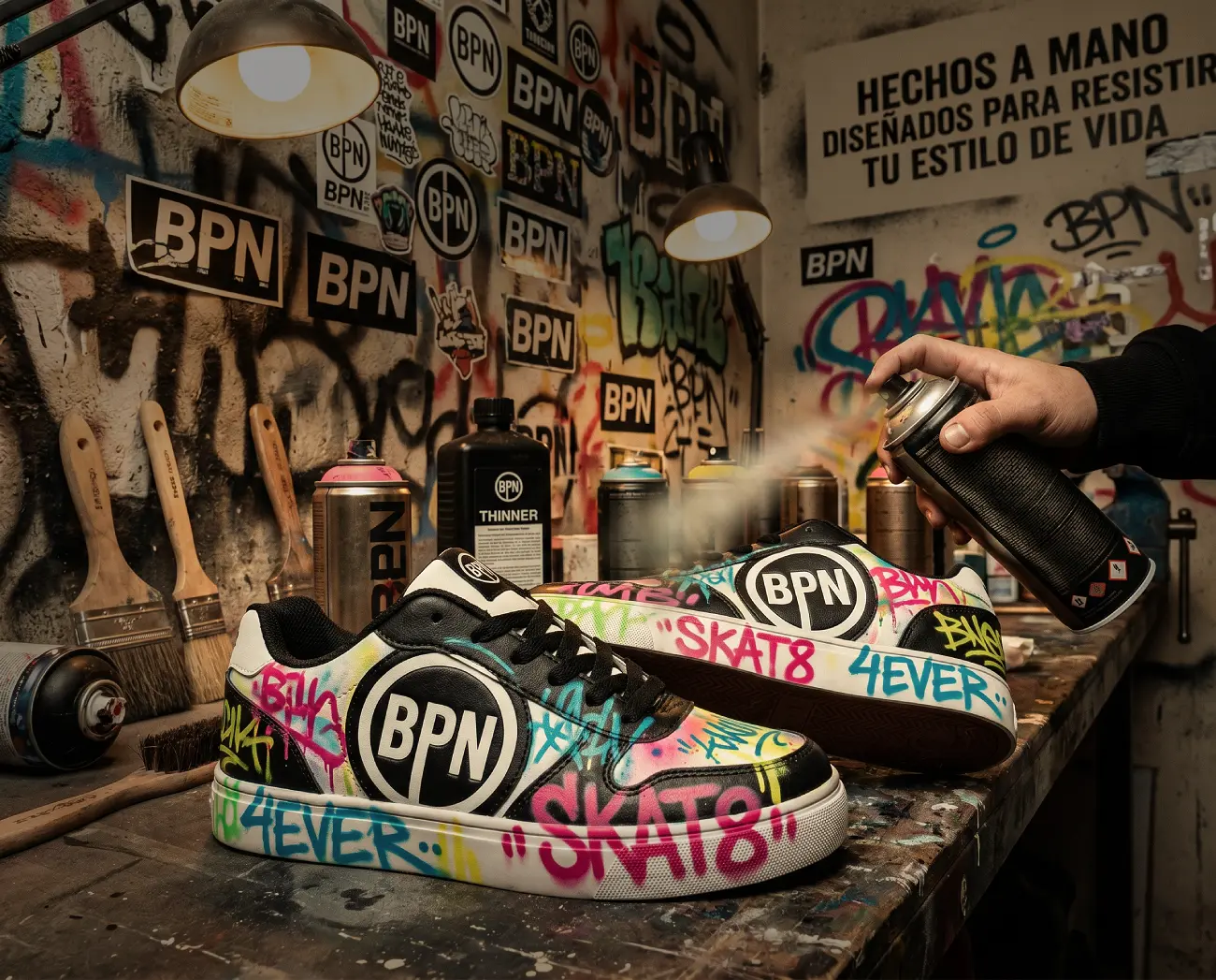 BPN Shoes — suela con splash de color