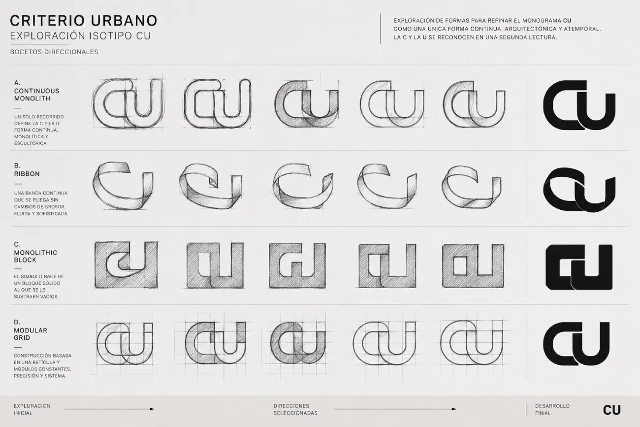Criterio Urbano — exploración isotipo