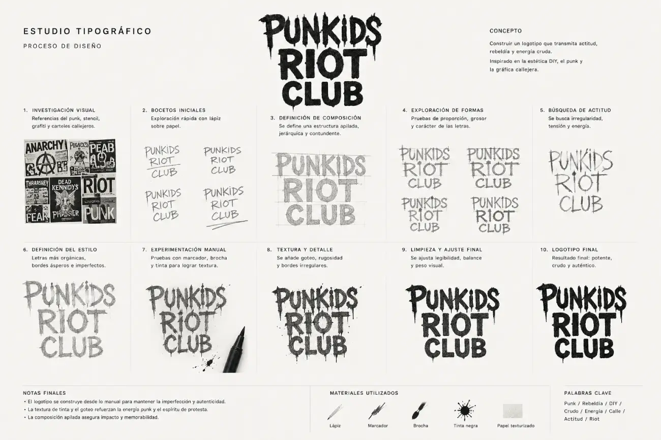 PunKids — estudio tipográfico del wordmark