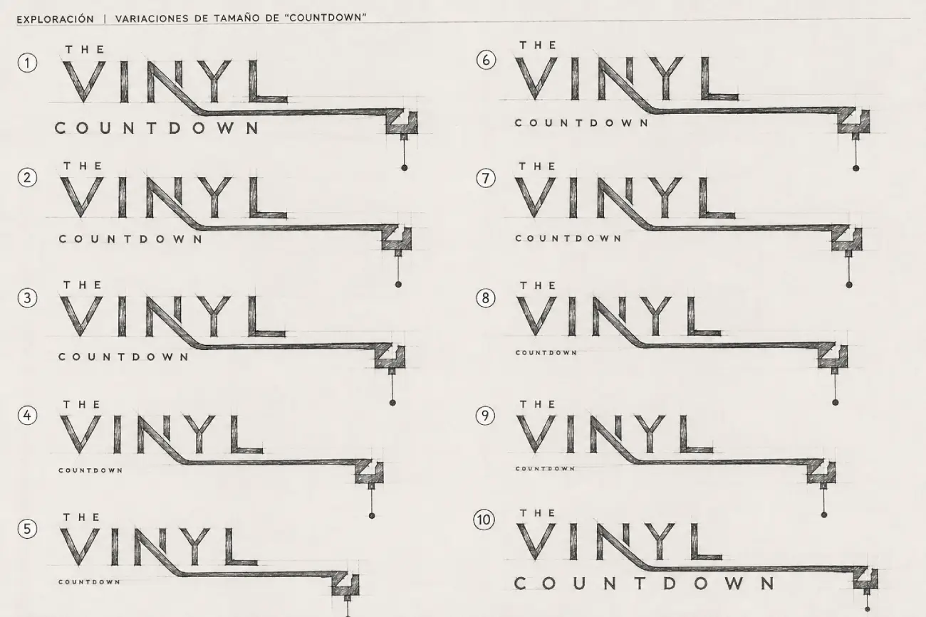 The Vinyl Countdown — variaciones de tamaño de COUNTDOWN